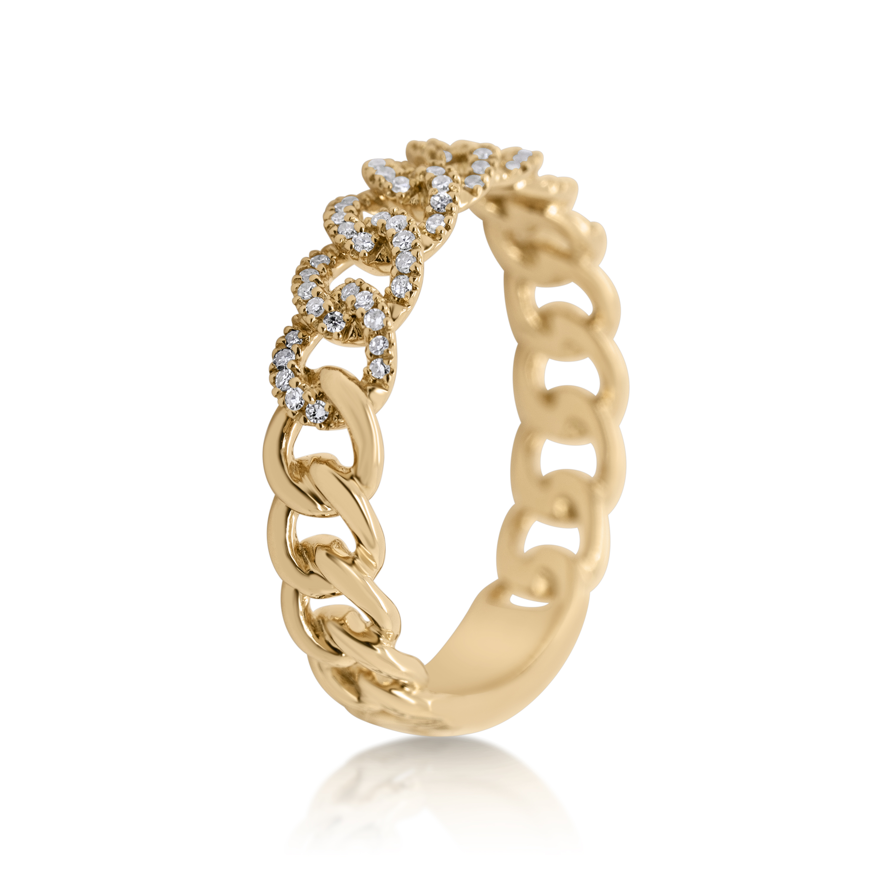 Diamond Cuban Ring 0.15 ct. 14K Yellow Gold